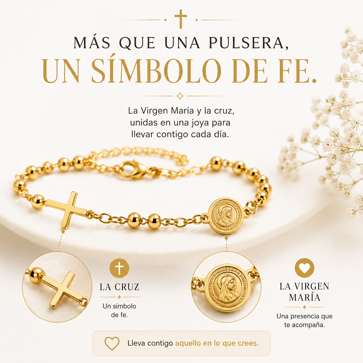 Pulsera Religiosa Resistente al Agua