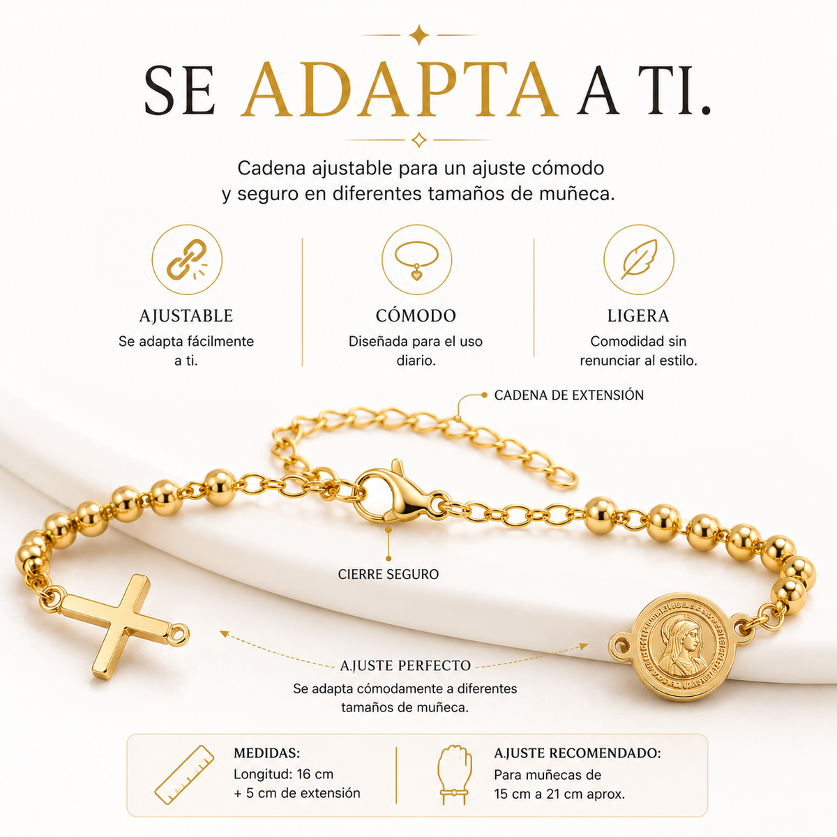 Pulsera Religiosa Resistente al Agua